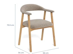 Addi (ruokatuoli käsinojilla monza 60 beige/ruskea)