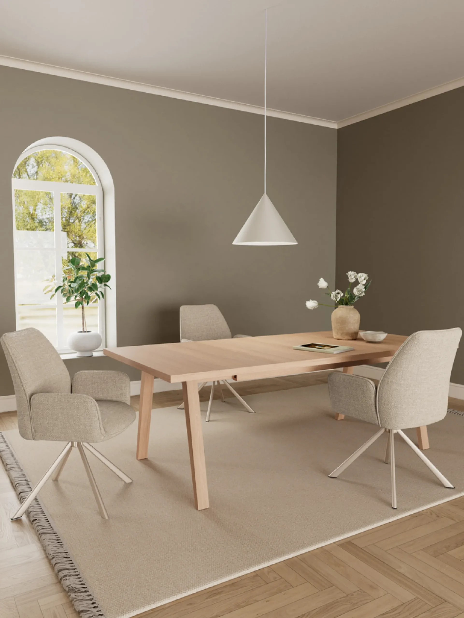 A-Line (ruokapöytä 210x100x74 cm valkoöljytty tammi)