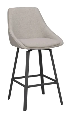 Alison (baarituoli beige kangas/musta metalli pyörivä)