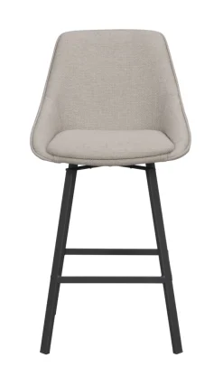 Alison (baarituoli beige kangas/musta metalli pyörivä)