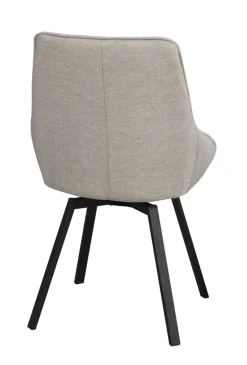 Alison (ruokatuoli beige kangas/mustat metallijalat pyörivä)