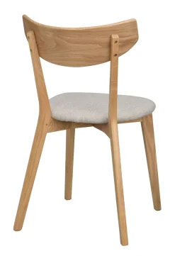Ami (ruokatuoli lakattu tammi/beige-harmaa kangas)