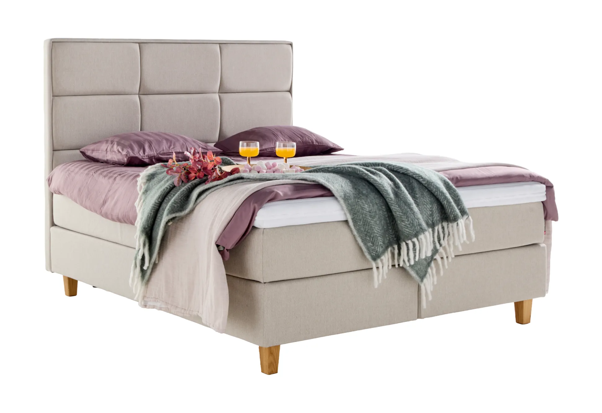 Asko Bonnell Dreamflow (jenkkisänky vyöhyke 160x200cm medium/hard beige (sis. isoruutu pääty) ei sis. pp)