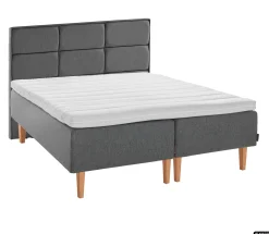 Asko Bonnell Dreamflow (runkopatja 160x200cm medium/hard, tummanharmaa sis. 6cm älyvaahto-petauspatja + isoruutu-pääty)