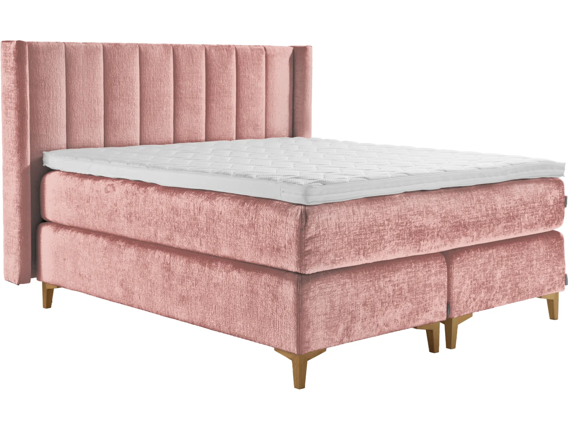 Asko Bonnell Harmony (jenkkisänky 160x200cm hard/hard, Unic 19 roosa, sis. Basic-petauspatja + pääty)