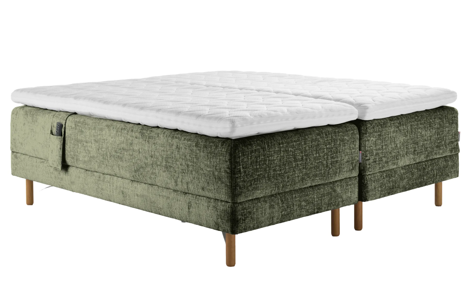Asko Bonnell Harmony (moottorisänky 160x200cm hard/hard, Unic 15 tummanvihreä, sis. Harmony-petauspatja + pääty)