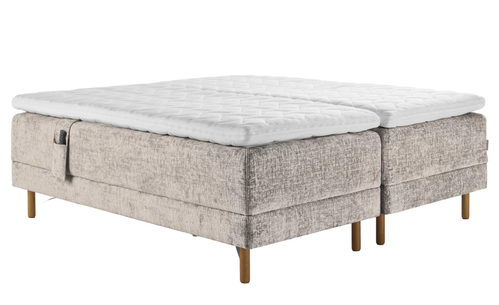 Asko Bonnell Harmony (moottorisänky 160x200cm hard/hard, Unic 21 harmaanruskea, sis. Superhard-petauspatja + pääty)