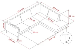 Corwin (avokulmasohva oikea, vaalea beige kangas rita 1)