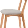 Denny (ruokapöydän tuoli öljytty tammi / beige kangasistuin)