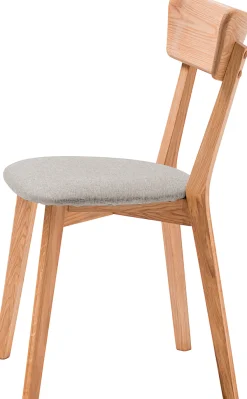 Denny (ruokapöydän tuoli öljytty tammi / beige kangasistuin)
