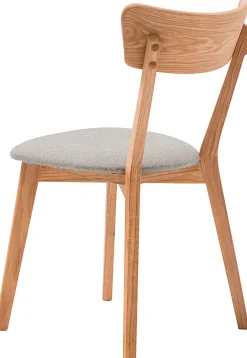 Denny (ruokapöydän tuoli öljytty tammi / beige kangasistuin)