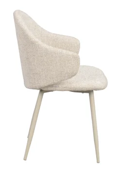 Drake (ruokatuoli käsinojilla vaalea beige kangas/beige metalli jalat)