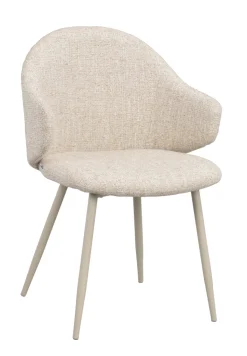 Drake (ruokatuoli käsinojilla vaalea beige kangas/beige metalli jalat)