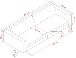 Duncan (3-ist. sohva vaaleanharmaa kangas robin 01)