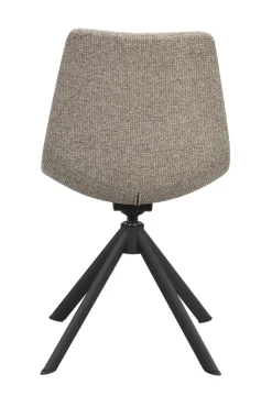 Dunmore (ruokatuoli tumma beige kangas/mustat metallijalat pyörivä-kallistuva)