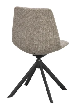 Dunmore (ruokatuoli tumma beige kangas/mustat metallijalat pyörivä-kallistuva)