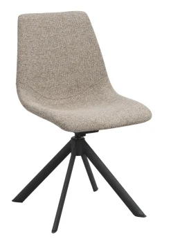 Dunmore (ruokatuoli tumma beige kangas/mustat metallijalat pyörivä-kallistuva)