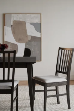Filippa (ruokatuoli tummanruskea tammi/beige kangas istuin)