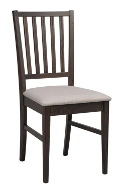 Filippa (ruokatuoli tummanruskea tammi/beige kangas istuin)
