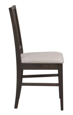 Filippa (ruokatuoli tummanruskea tammi/beige kangas istuin)