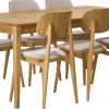Frida & Starburst (6-hengen ruokailuryhmä, beige/tammi 180cm)
