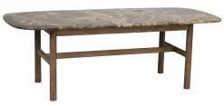 Hammond (sohvapöytä 135x62 ruskea marmori/ruskea tammi)