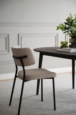 Herbster (ruokatuoli beige kangas/musta metalli jalat)