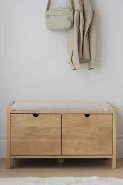 Hillmond (penkki 2ltk 80 lakattu tammi/beige kangas)