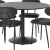 Ibiza & Denise (4-hengen ruokailuryhmä, musta/tummanharmaa, 110cm)