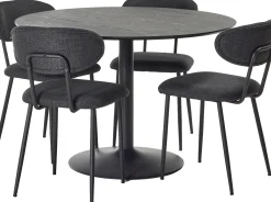 Ibiza & Denise (4-hengen ruokailuryhmä, musta/tummanharmaa, 110cm)