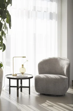 Marsden (sohvapöytä pyöreä 60 beige keramiikka/ruskea tammi)