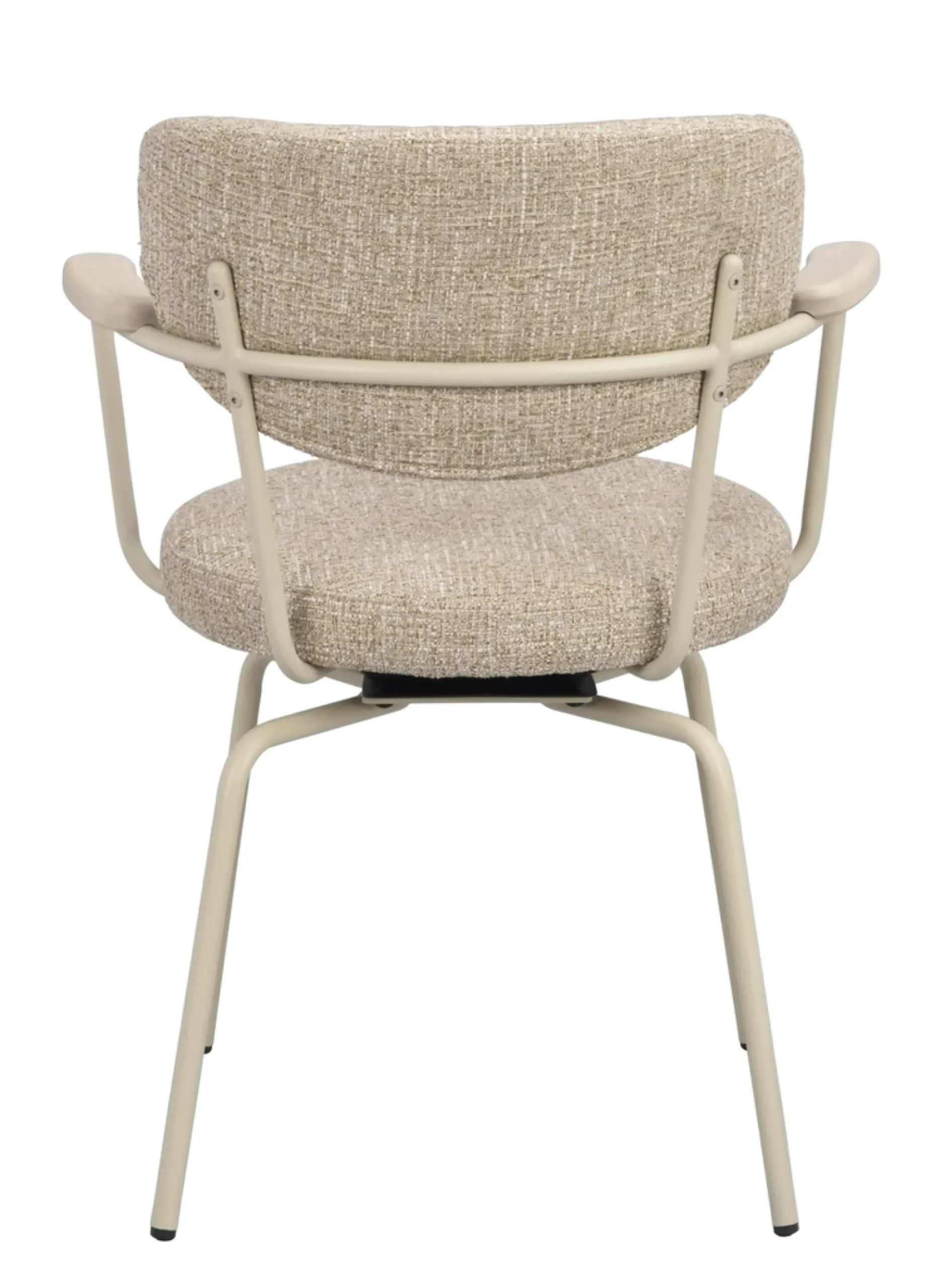 Merrick (ruokatuoli käsinojilla tumma beige kangas/beige metalli pyörivä)