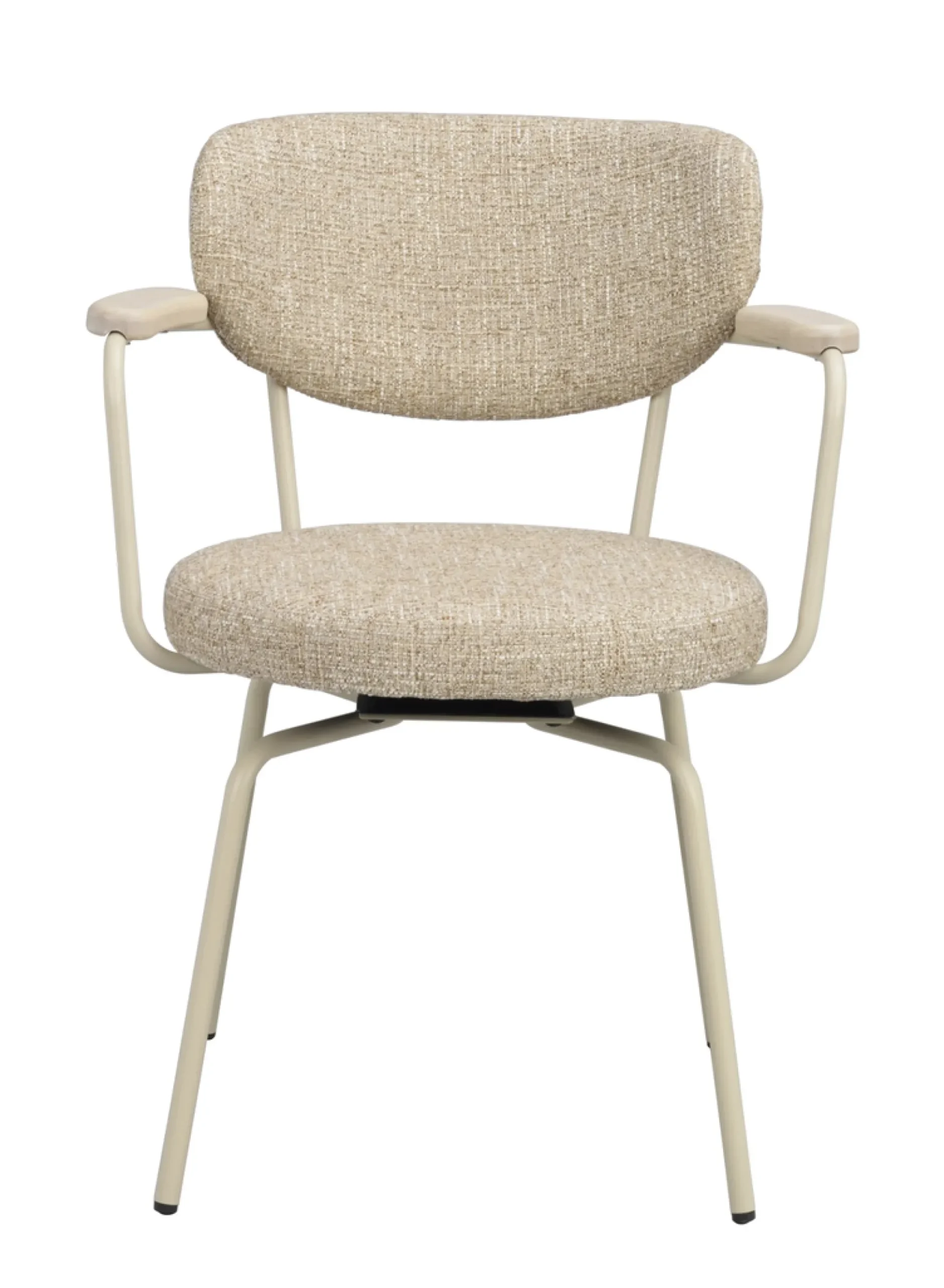 Merrick (ruokatuoli käsinojilla tumma beige kangas/beige metalli pyörivä)