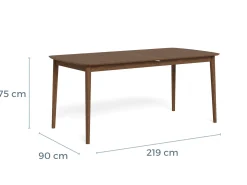 Montreux (ruokapöytä 180/219x90x75 cm ruskea)