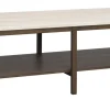 Orwel (sohvapöytä 140x60 beige travertiini/ruskea tammi)