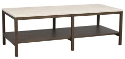 Orwel (sohvapöytä 140x60 beige travertiini/ruskea tammi)
