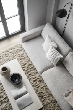 Orwel (sohvapöytä 140x60 beige travertiini/ruskea tammi)