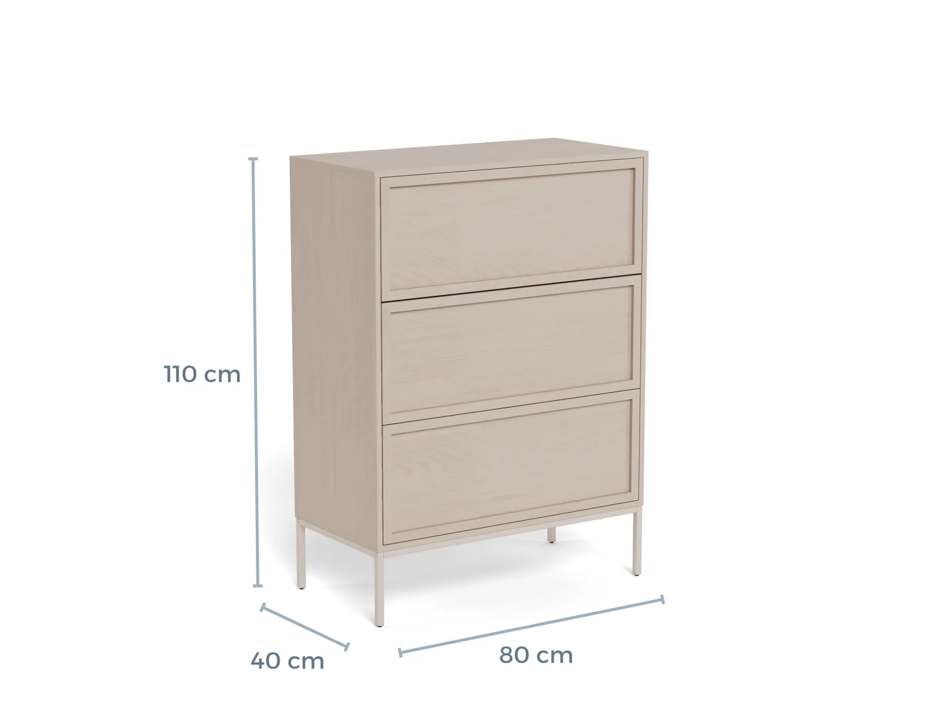 Palmdale (lipasto korkea 80x40x110 cm beige/harmaa)
