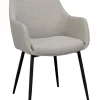 Reily (ruokatuoli käsinojilla beige kangas/musta metalli jalat)