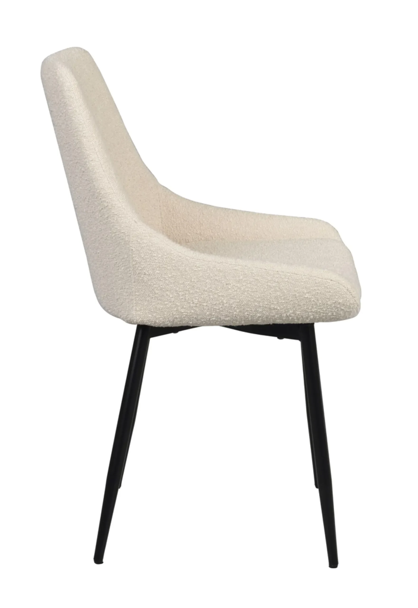 Sierra (ruokatuoli beige boucle kangas/musta metalli jalat)