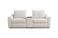 Studio (2-istuttava sohva mekanismeilla ja välikonsolilla vaalea beige)