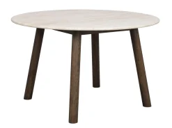 Taransay (ruokapöytä pyöreä 125 beige travertiini/ruskea tammi)