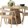 Venla & Addi (4-hengen ruokailuryhmä, beige/tammi 120cm)