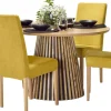 Venla (4-hengen ruokailuryhmä, hupputuoleilla, keltainen/tammi 120cm)