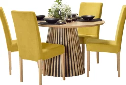 Venla (4-hengen ruokailuryhmä, hupputuoleilla, keltainen/tammi 120cm)