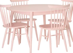 Venla (4-hengen ruokailuryhmä, pinnatuoleilla, roosa 120cm)