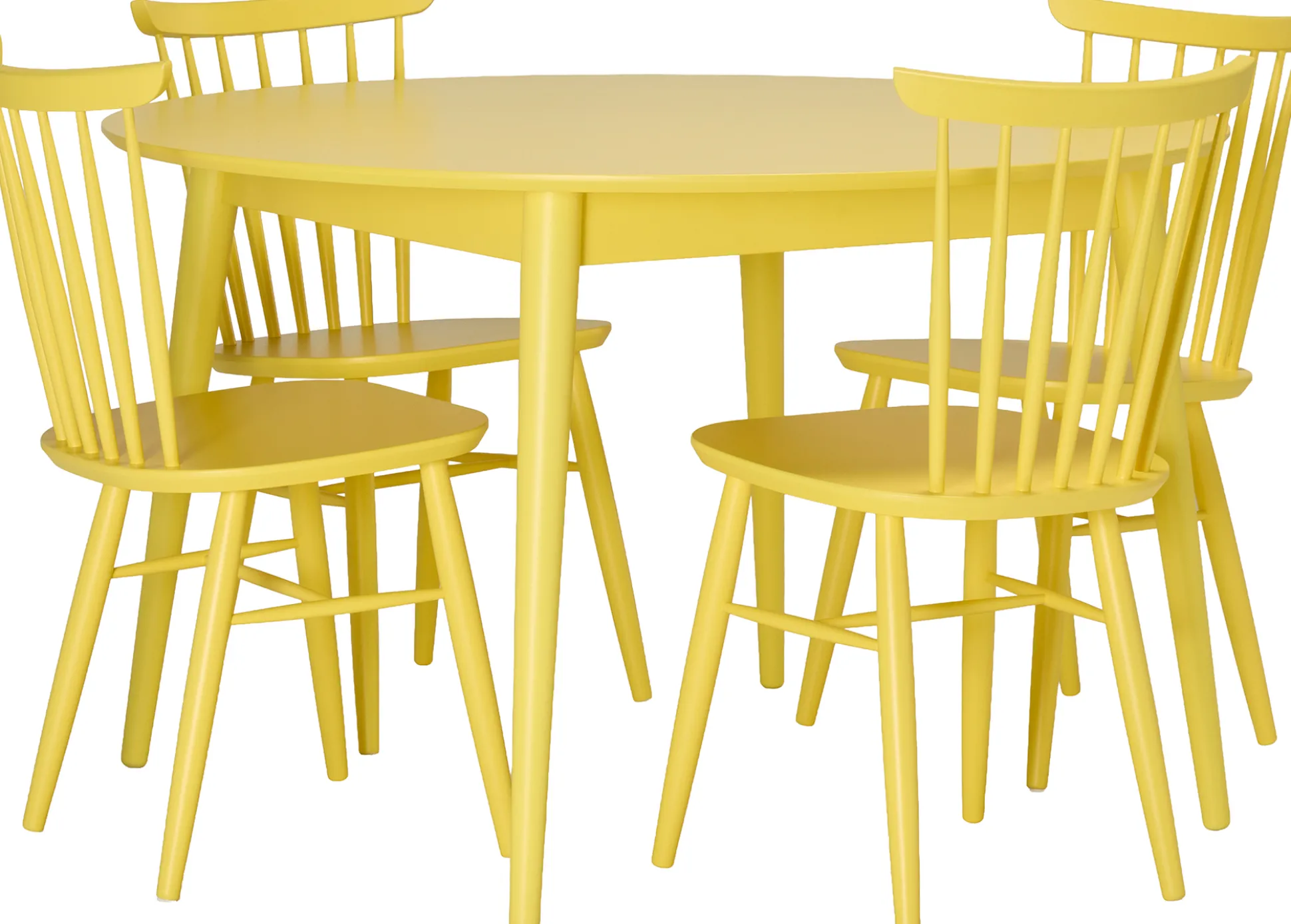Venla (4-hengen ruokailuryhmä, pinnatuoleilla, keltainen 120cm)