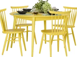 Venla (4-hengen ruokailuryhmä, pinnatuoleilla, keltainen 120cm)