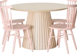 Venla (4-hengen ruokailuryhmä, pinnatuoleilla, roosa/valkolakattu 120cm)