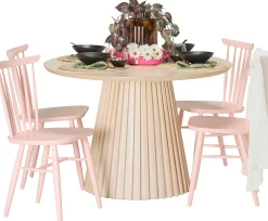 Venla (4-hengen ruokailuryhmä, pinnatuoleilla, roosa/valkolakattu 120cm)